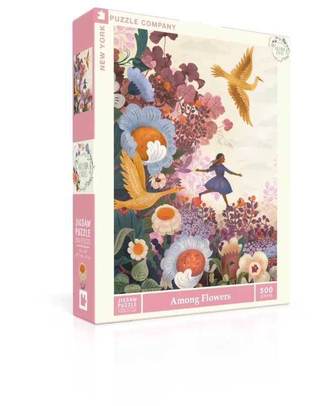 Among Flowers 500pc New York Puzzle Company Jigsaw Puzzle