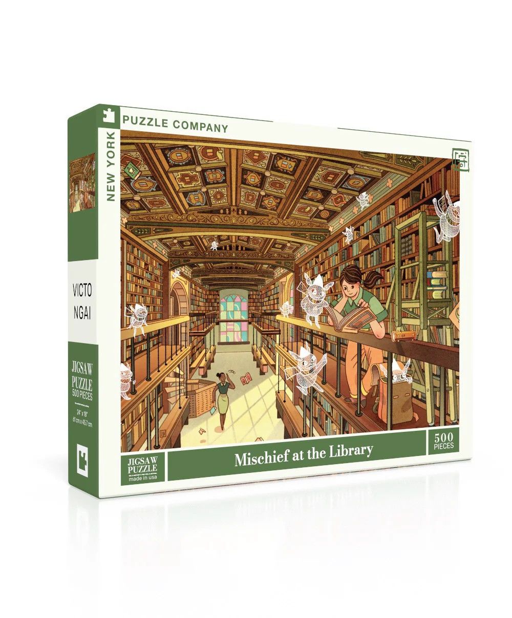 Mischief at the Library 500pc New York Jigsaw Puzzle