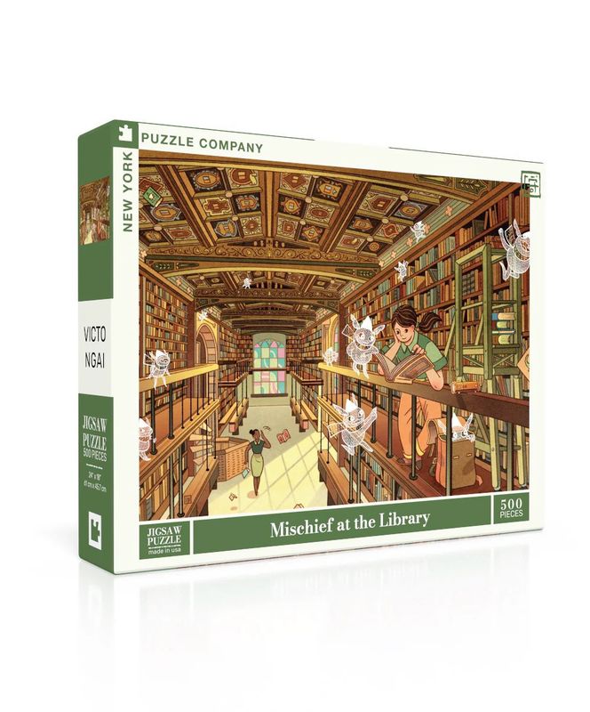 Mischief at the Library 500pc New York Jigsaw Puzzle