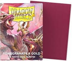 Dragon Shield Sleeves 100ct - Matte Duel: Pomegranate Red and Gold