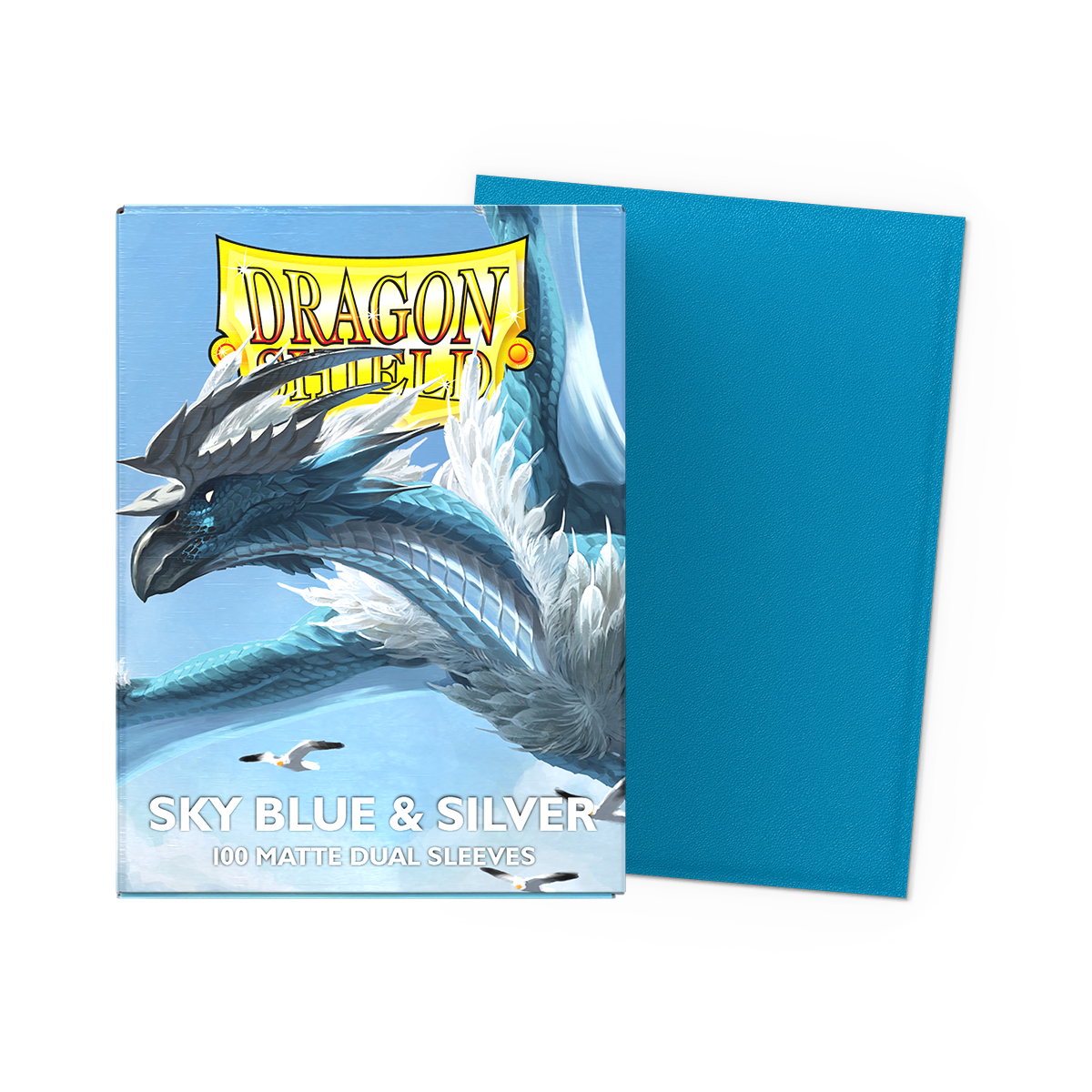 Dragon Shield Sleeves 100ct - Matte Dual: Sky Blue &amp; Silver