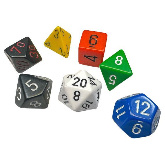 Chessex 7ct Dice Set - Nostalgia Opaque GM &amp; Beginner Player Polyhedral