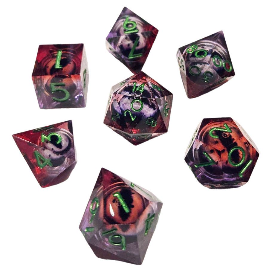 Dice Set 7-Set ICU Liquid Core Red Purple
