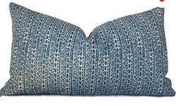 Peter Dunham Char Indigo Pillow 14x24&quot;