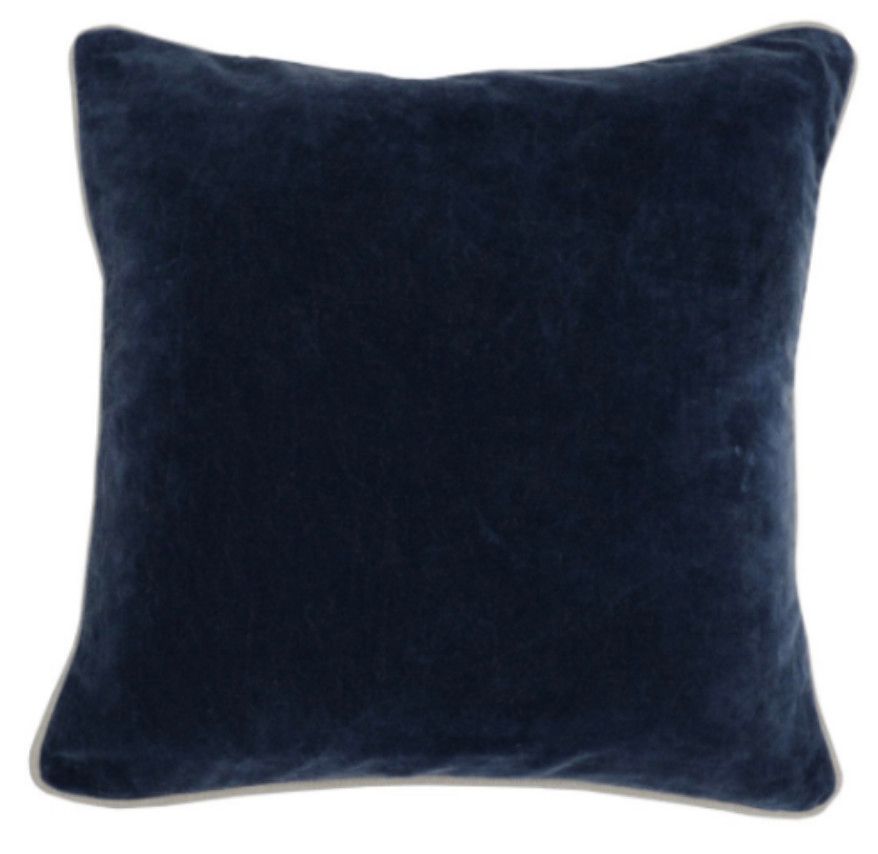 Heirloom Velvet Navy Pillow 18&quot;