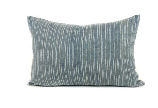 Vintage Blue &amp; White Stripe Pillow 14x20&quot;