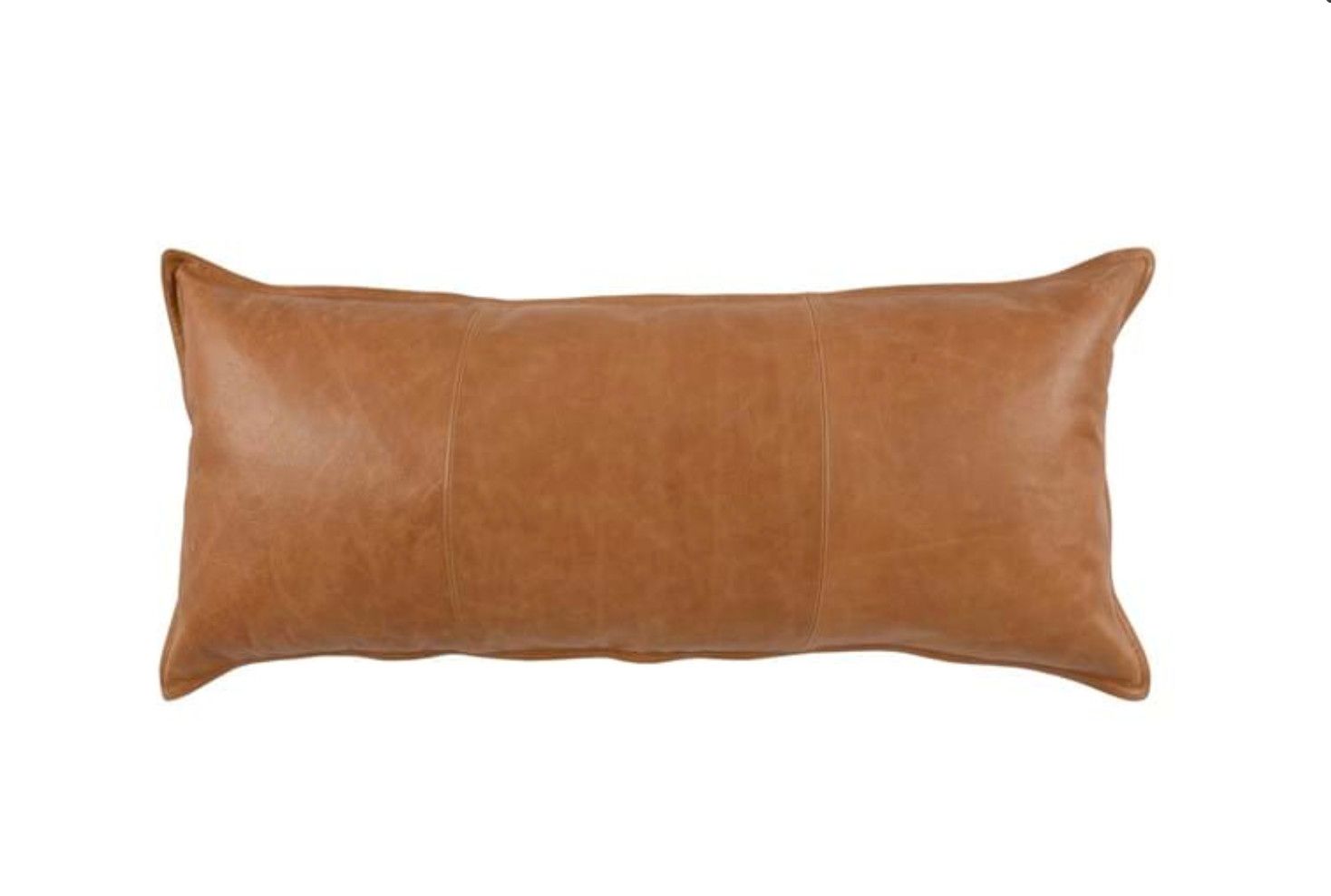 Leather Dumont Chestnut Pillow 16x36&quot;