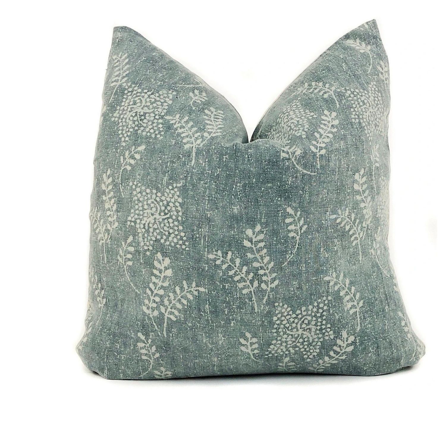 Vintage Green Floral Pillow 20&quot;