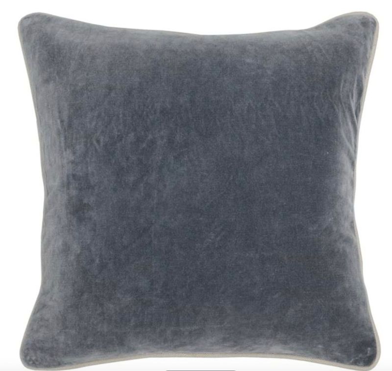 Heirloom Velvet Stone Gray Pillow 22&quot;
