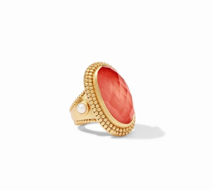 Flora Statement Ring - iridescent coral - 7