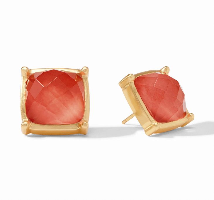 Antonia Statement Stud - iridescent coral