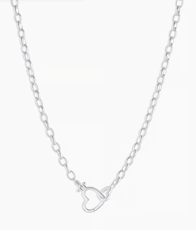 Parker Heart Necklace - silver
