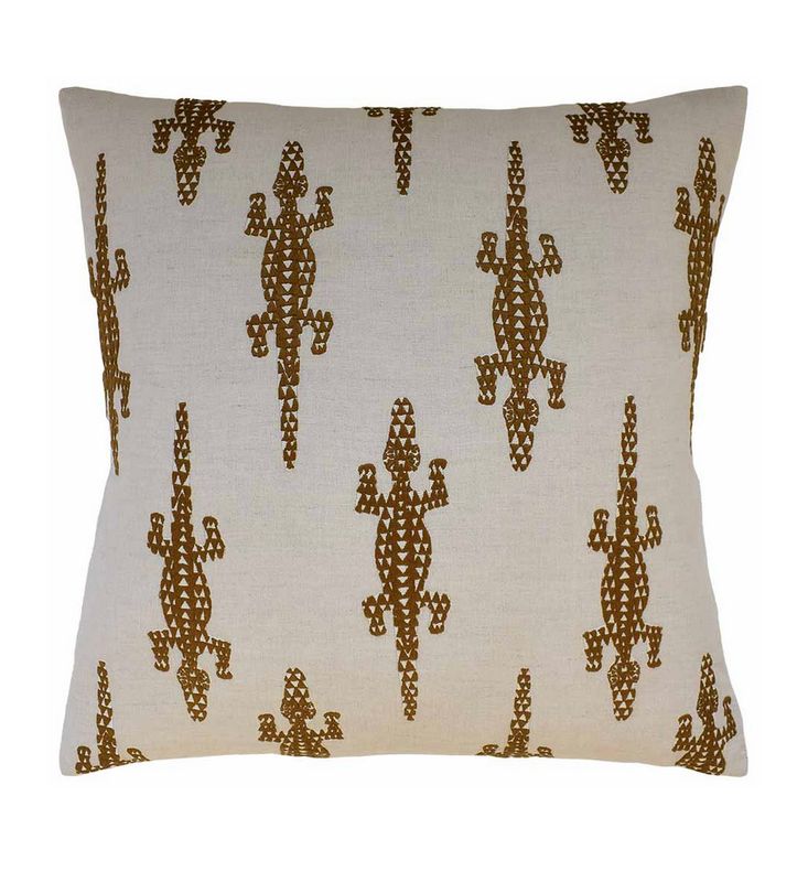 Baracoa Embroidery Brown Pillow 20&quot;