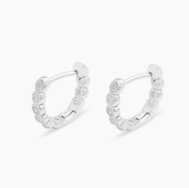 Madison Shimmer Huggies - silver
