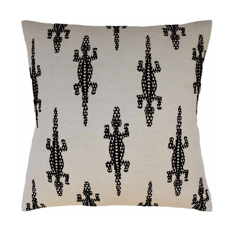 Baracoa Embroidery Black Pillow 20&quot;