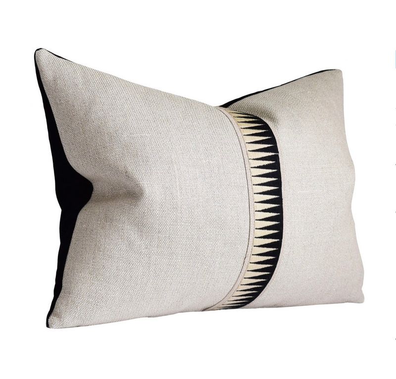 Giorgio Linen Bravado Tape Noir Pillow 14x20