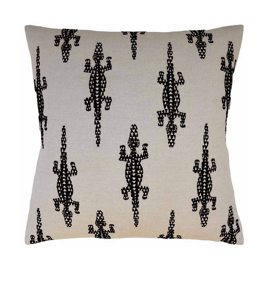Baracoa Embroidery Black Pillow 22&quot;