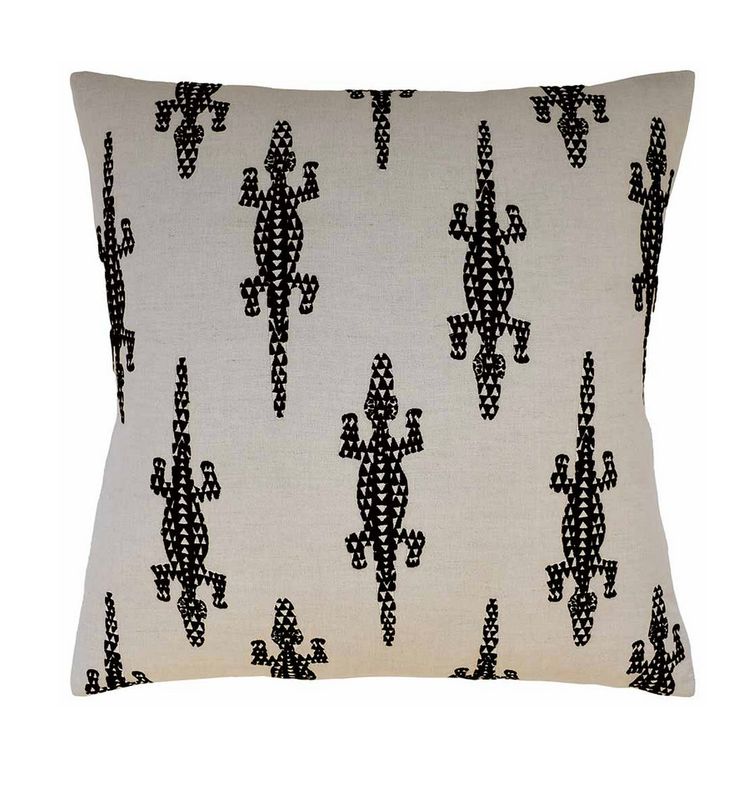 Baracoa Embroidery Black Pillow 22&quot;