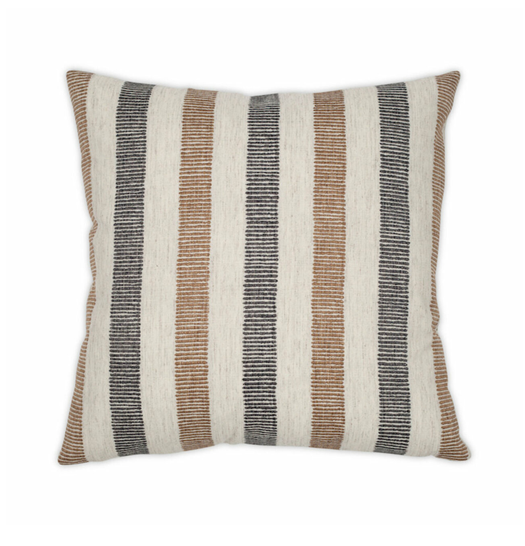 Knotted Stripe Charcoal Pillow 12x24&quot;
