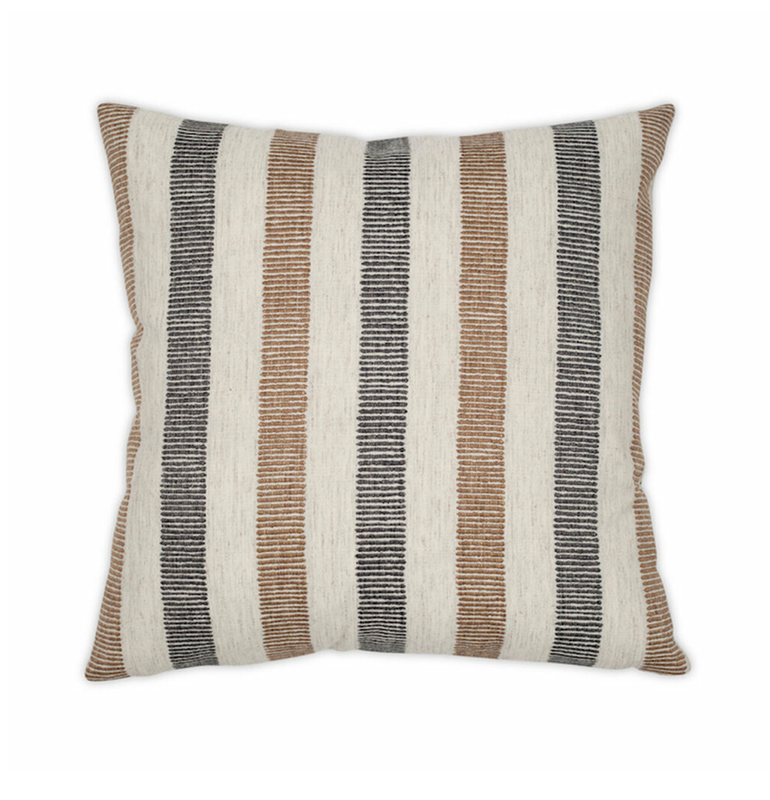 Knotted Stripe Charcoal Pillow 12x24&quot;