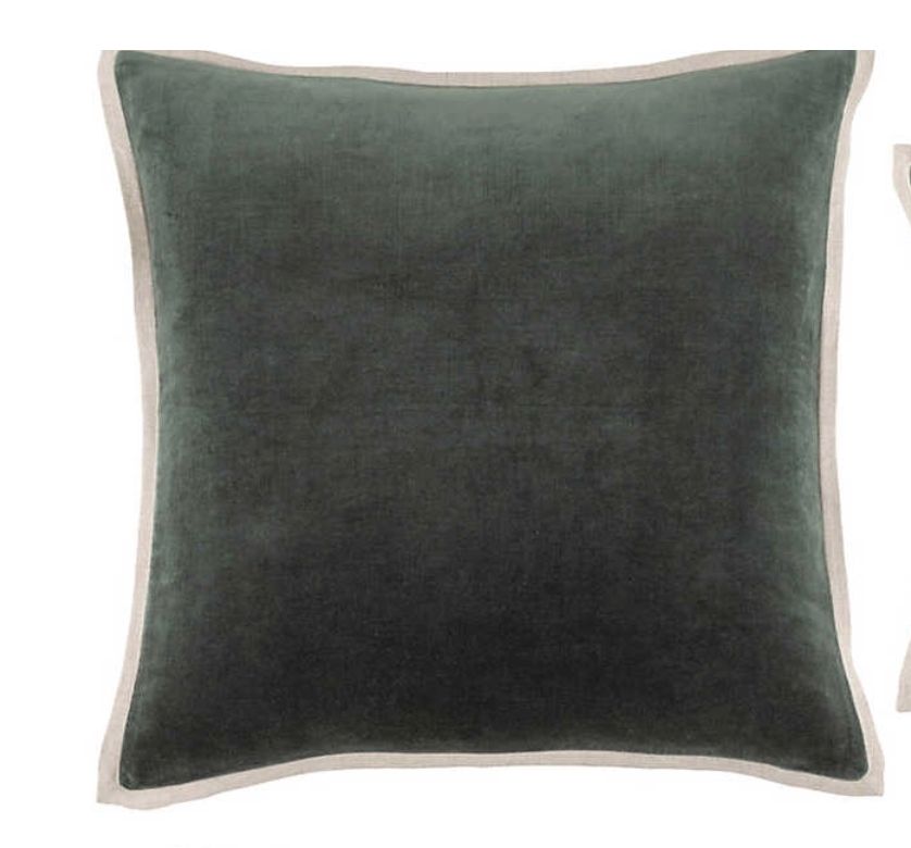 Gehry Velvet/Linen Everglade Pillow 22&quot;