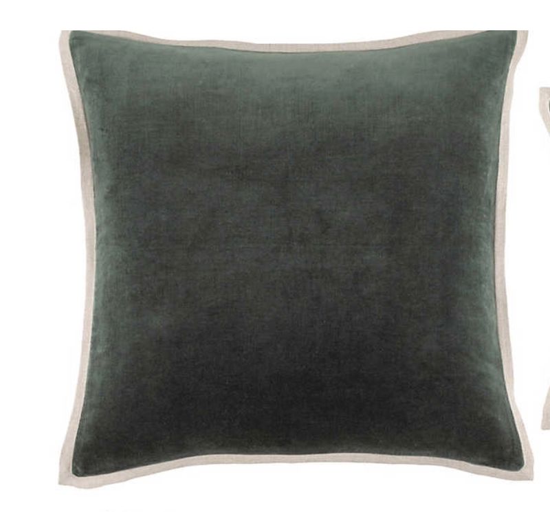 Gehry Velvet/Linen Everglade Pillow 22&quot;