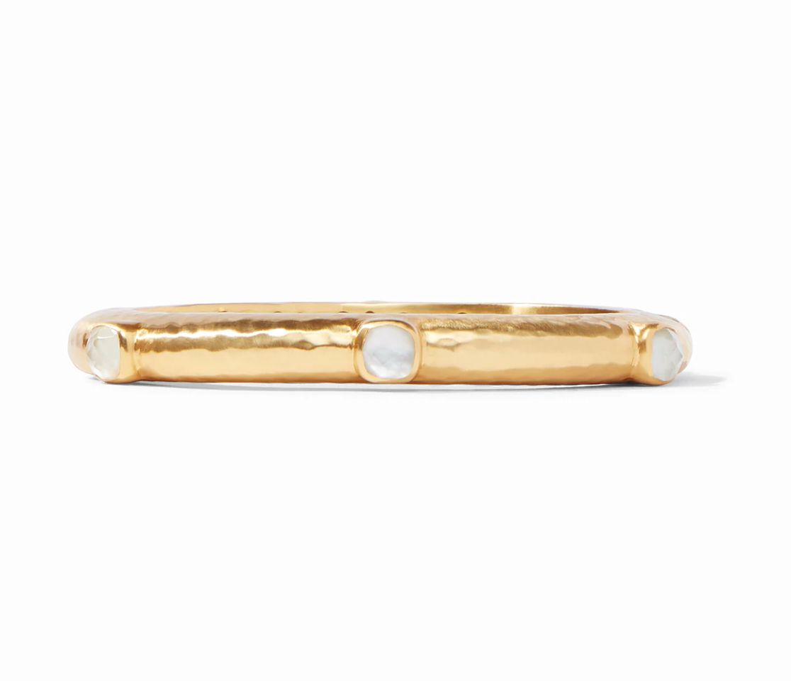 Catalina Hinge Bangle - iridescent clear crystal