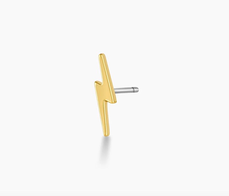 Lightning Charm Stud - gold