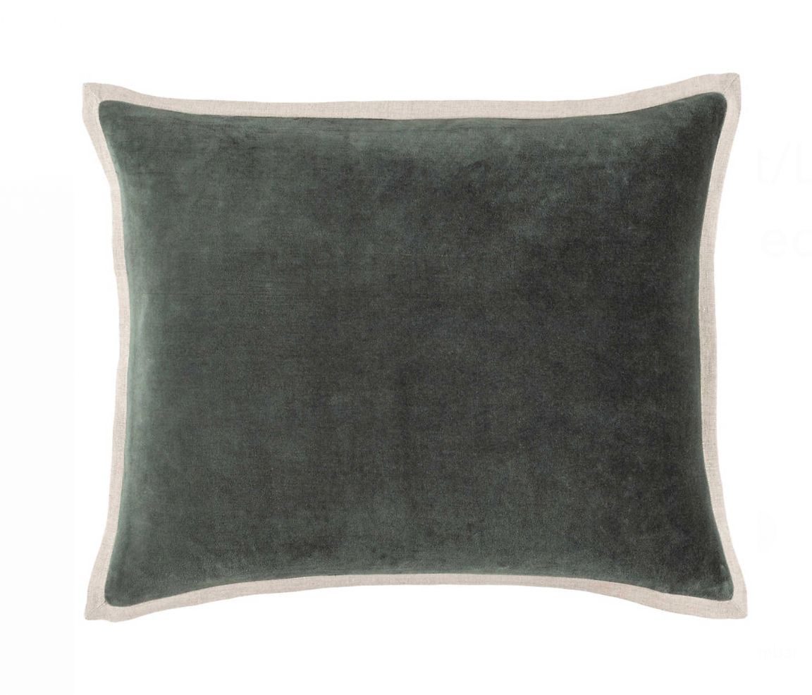 Gehry Velvet/Linen Everglade Lumbar Pillow 16&quot;