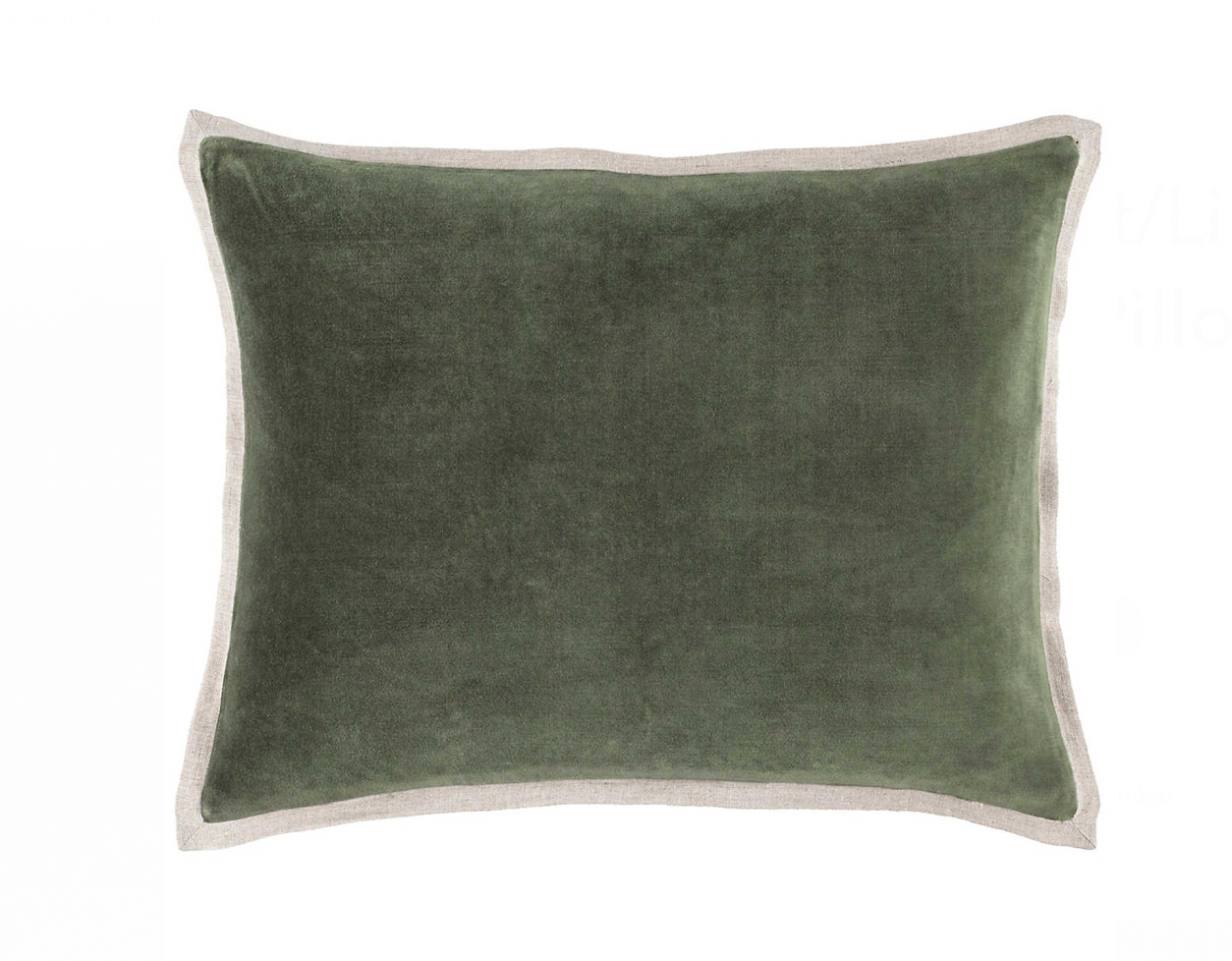 Gehry Velvet/Linen Sage Lumbar Pillow 16&quot;