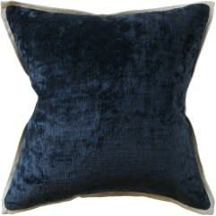 Umbria Linen Flange Dark Indigo Pillow 22&quot;