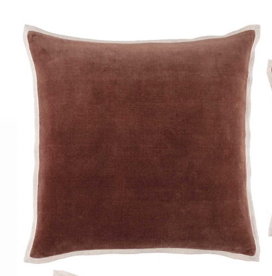 Gehry Velvet/Linen Russet Pillow 22&quot;