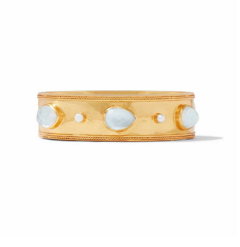 Cassis Statement Hinge Bangle - iridescent clear crystal