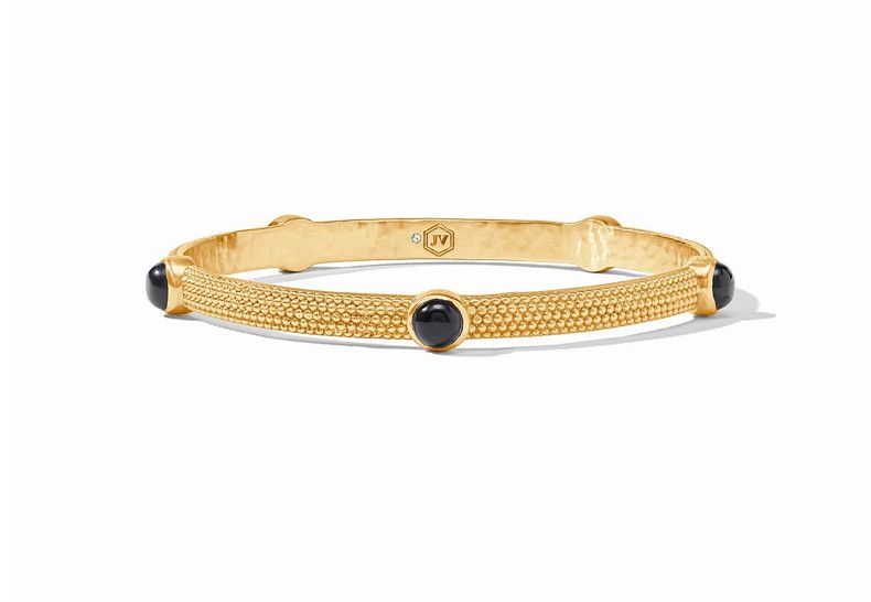 Cabochon Bangle - obsidian black - small