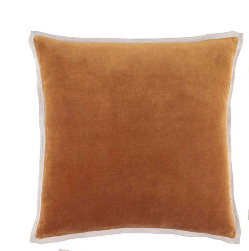 Gehry Velvet/Linen Caramel Pillow 22&quot;