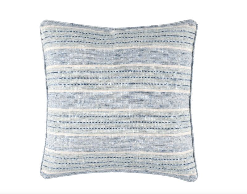 Cliff Stripe Indoor/Outdoor Blue Pillow 20&quot;