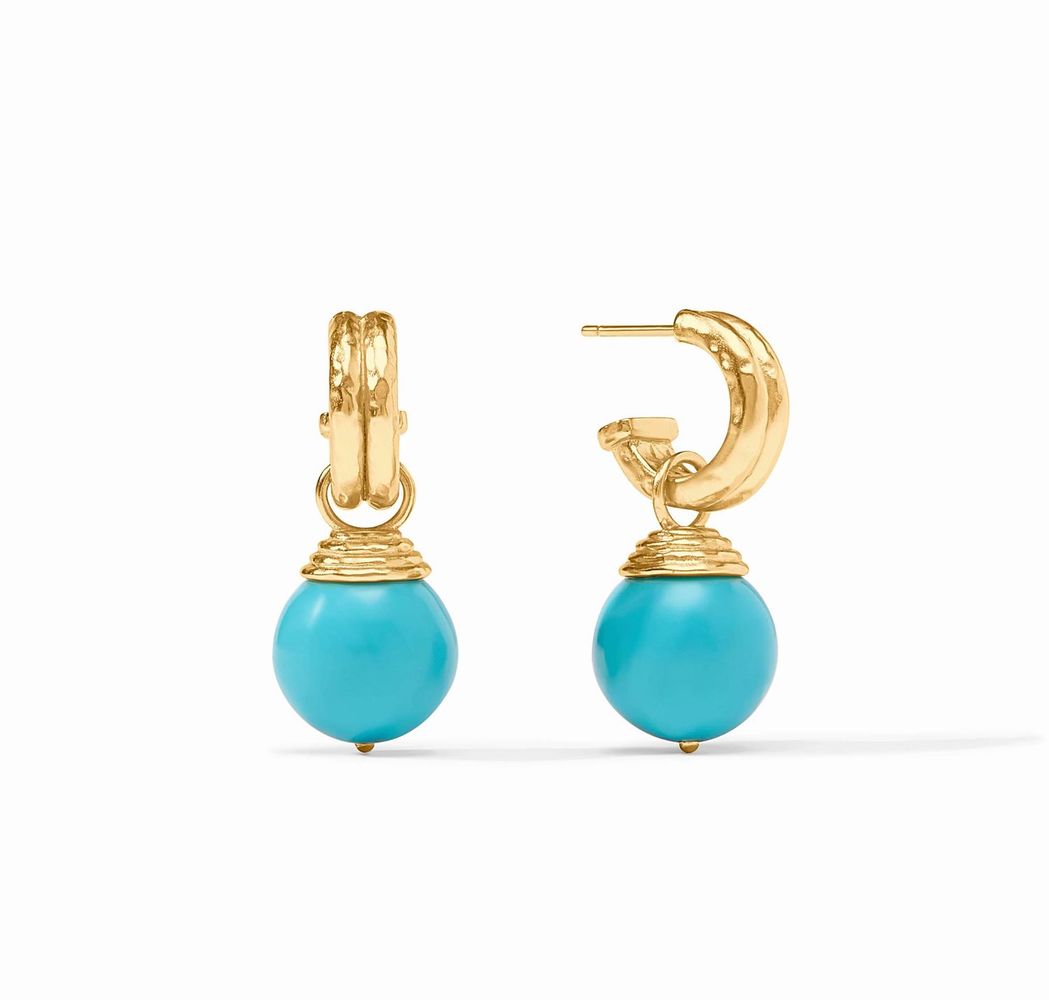 Bonbon Hoop &amp; Charm Earring - turquoise