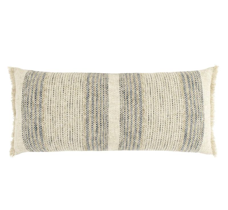 Cielo Stripe Blue Decorative Lumbar Pillow 15&quot;