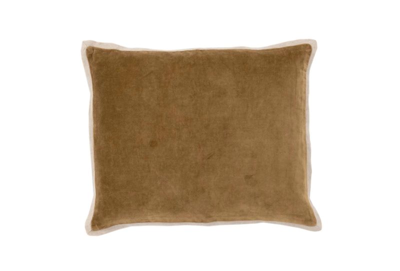 Gehry Velvet/Linen Sand Decorative Pillow 16&quot;