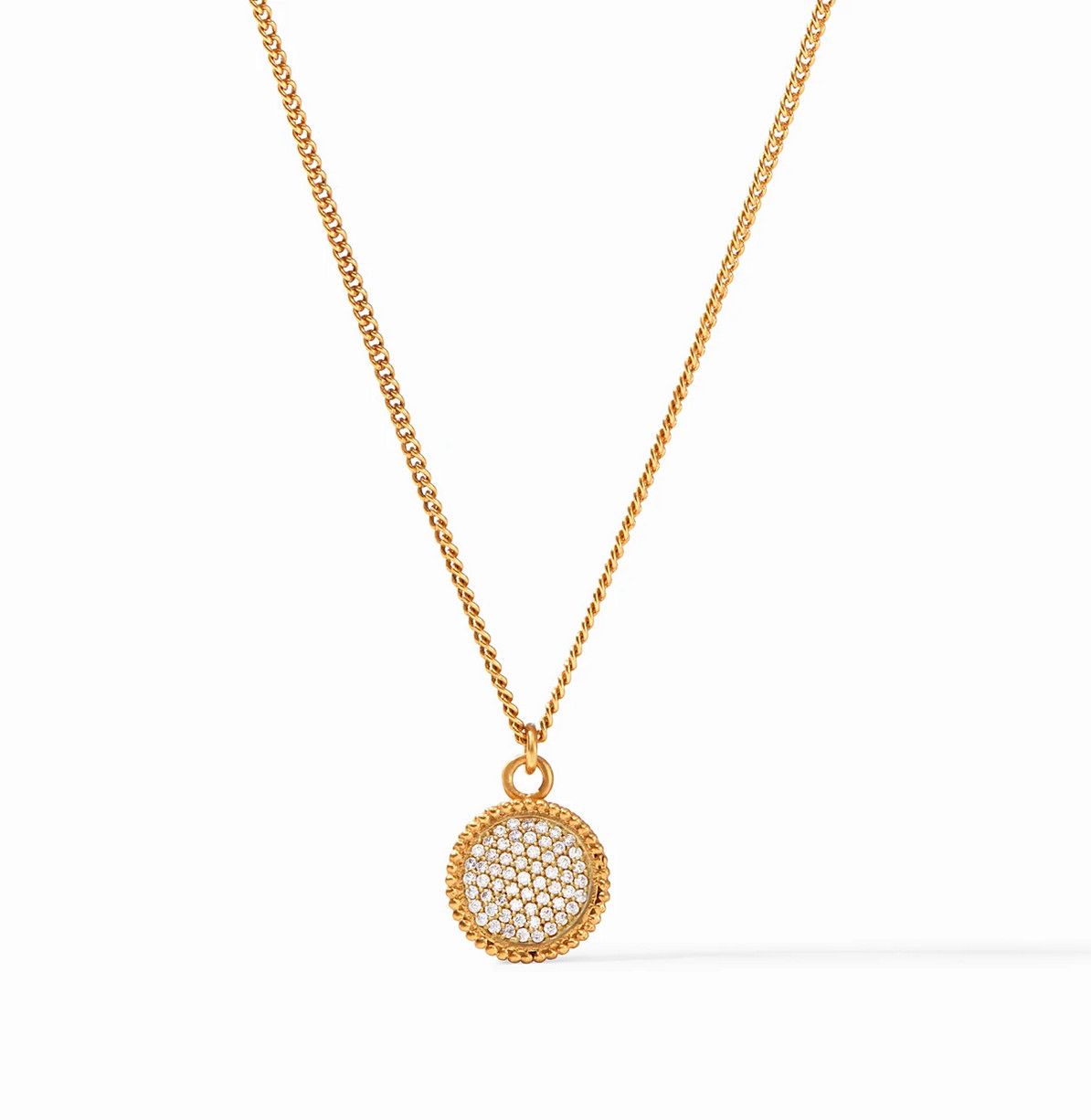 Fleur-de-Lis Solitaire Pavé Necklace - cz