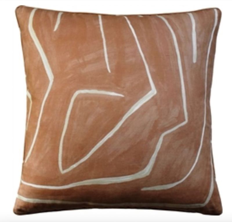 Graffito Salmon/Cream Pillow 20"