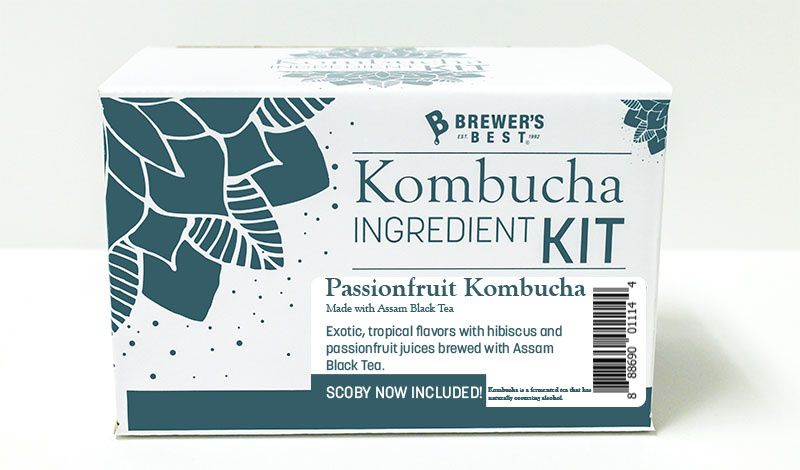 Passionfruit w/ Black Tea Kombucha Ingredient kit WITH Scoby