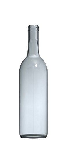 750mL Clear Bordeaux Flat Bottom Bottles single