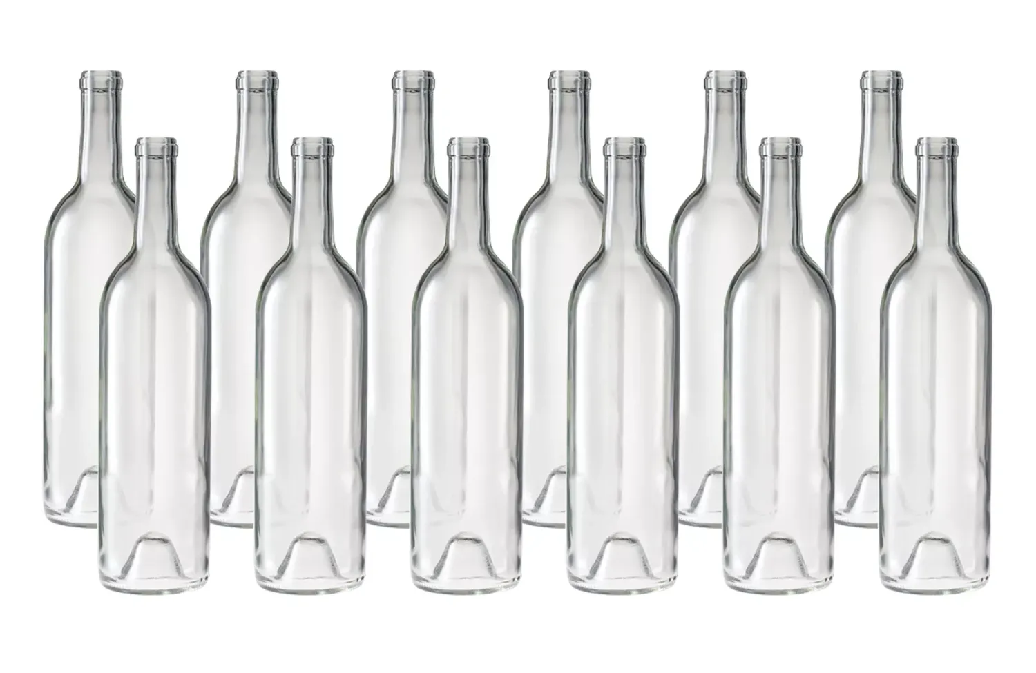 750ml Clear Bordeaux Punted Bottles 12/case