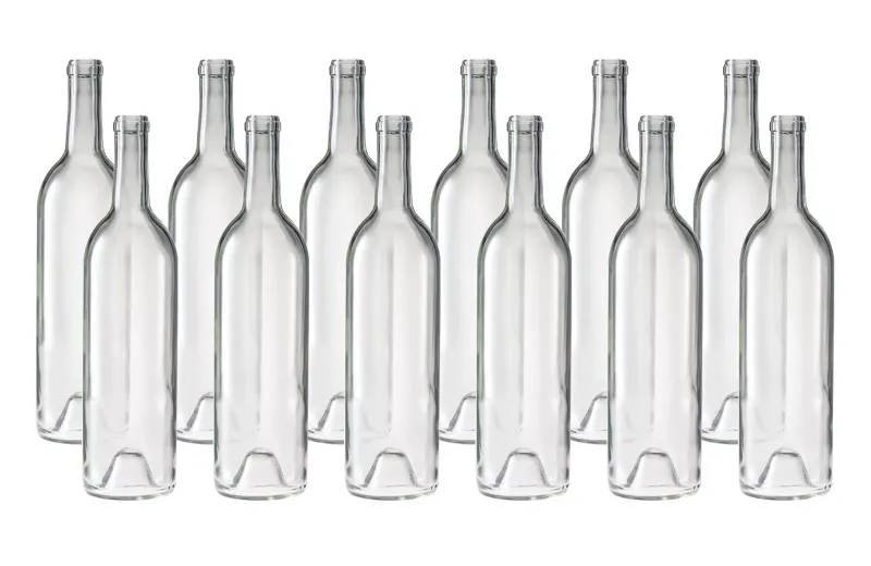 750ml Clear Bordeaux Punted Bottles 12/case