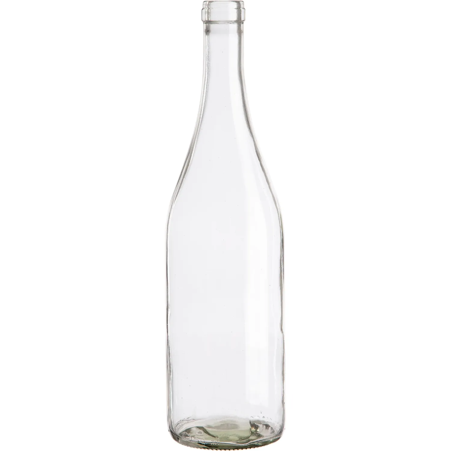 750ml Clear Burgundy FLAT BOTTOM Bottle,  single