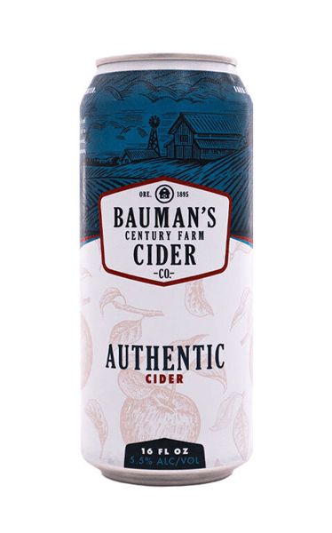 Bauman&#39;s Fresh Hopped Cider 16oz can