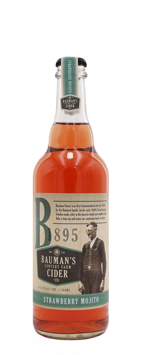 Bauman&#39;s Strawberry Mojito Hard Cider 500ml