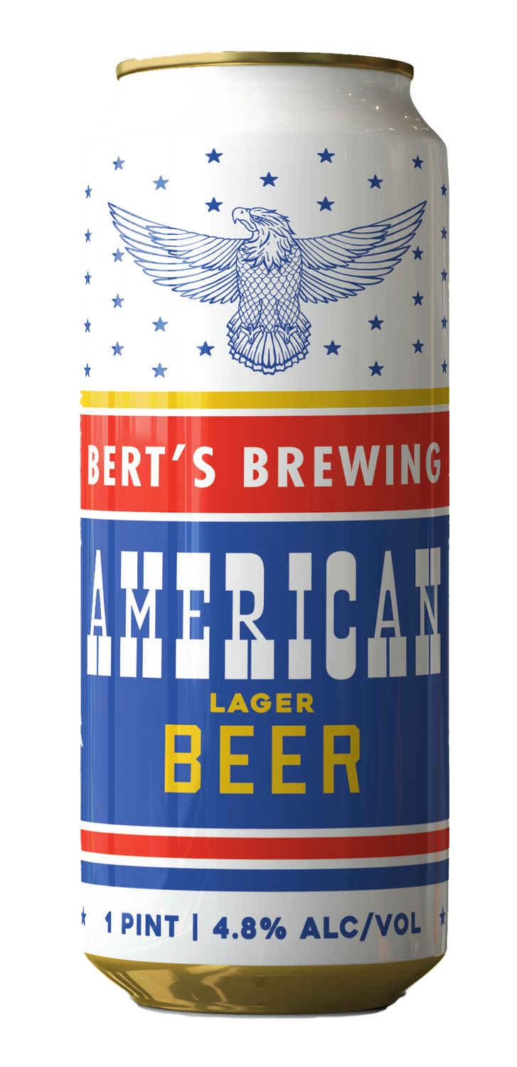 Bert&#39;s American Lager 6pk 16oz cans single