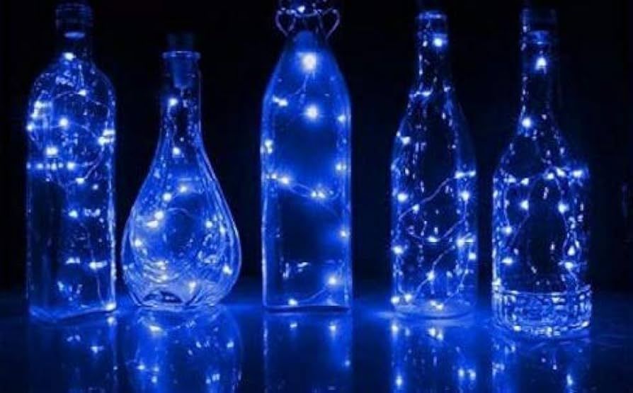 Blue &amp; White Bottle String Lights (set of 2)